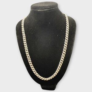 24” Moissanite .925 Silver Cuban Chain Necklace